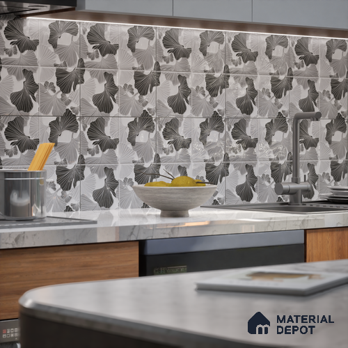 Floral Wall Tile TL 07244 Florina 1001 1 ft x 1 ft Ceramic Glossy Finish - 9 mm | 2 mm Spacer is Mandatory | Please Expect a Slight Variation of Pattern